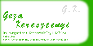 geza keresztenyi business card